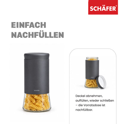 SCHÄFER Vorratsglas 1,4 l Grau – Ansicht 3