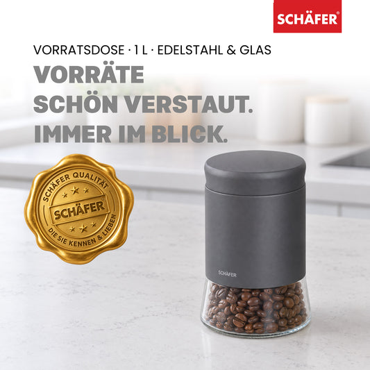 SCHÄFER Vorratsglas 1 l Grau – Ansicht 2