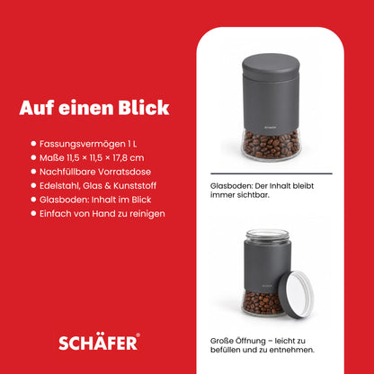SCHÄFER Vorratsglas 1 l Grau – Ansicht 4