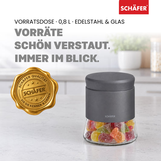 SCHÄFER Vorratsglas 800 ml Grau – Ansicht 2