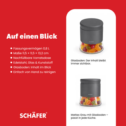 SCHÄFER Vorratsglas 800 ml Grau – Ansicht 4
