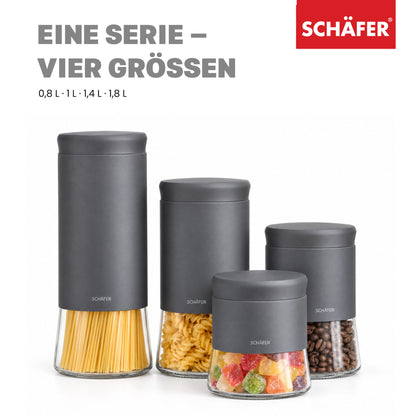 SCHÄFER Vorratsglas 800 ml Grau – Ansicht 8