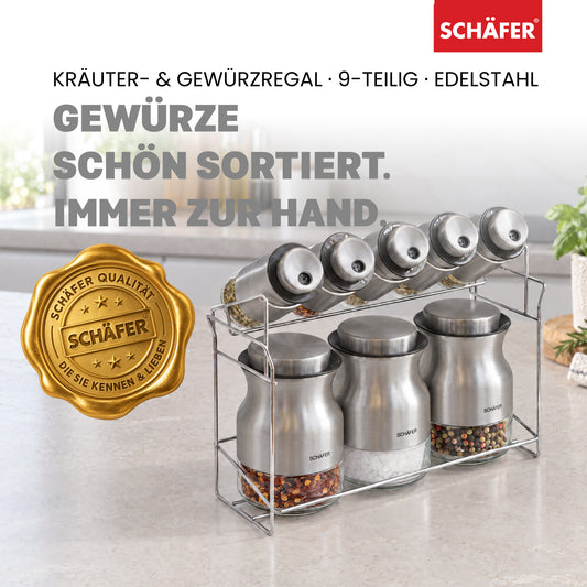 SCHÄFER 8-tlg. Edelstahl Gewürzregal 13 × 26,6 cm – Ansicht 2