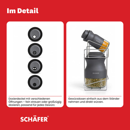 SCHÄFER 8-tlg. Gewürzregal 13 × 26,6 cm Grau – Ansicht 8