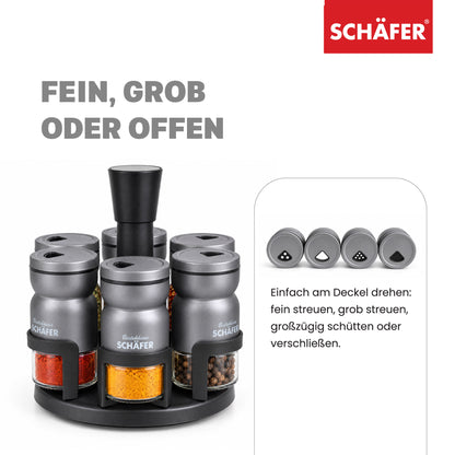 SCHÄFER 7-tlg. Gewürzständer 125 ml Grau – Ansicht 3
