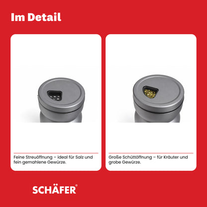 SCHÄFER 7-tlg. Gewürzständer 125 ml Grau – Ansicht 8