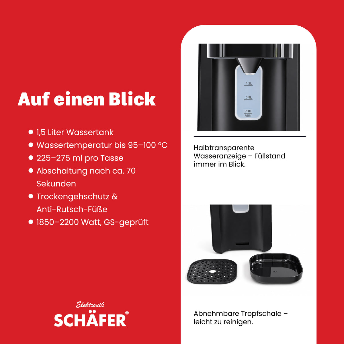 SCHÄFER Heißwasserspender 1,5 l – Ansicht 4